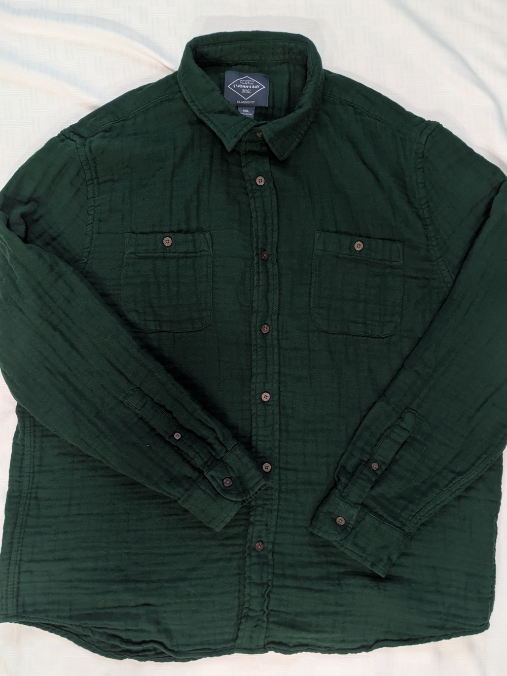 St. John's Bay Dark Green Quilted Shirt Jacket